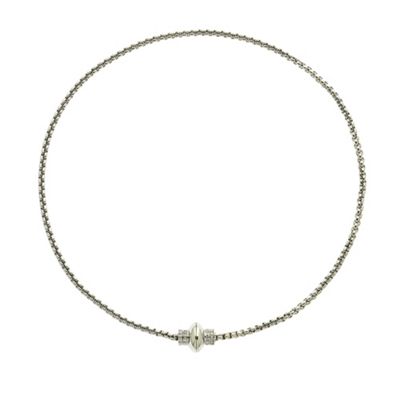 Rhodium chain link necklace Swarovski crystal clasp